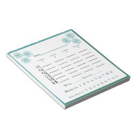 Bunco score pad - blommor