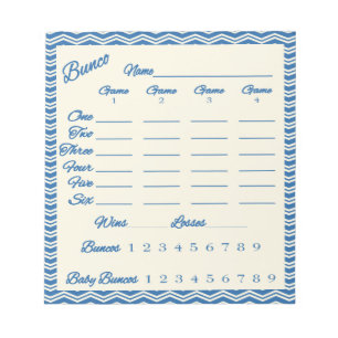 Bunco score pad - Chevron mönster Anteckningsblock