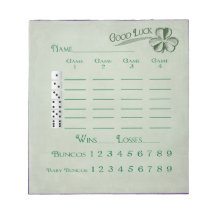 Bunco Score Pad March Saint patrick Theme
