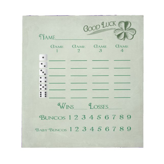 Bunco Score Pad March Saint patrick Theme Anteckningsblock (Framsida)