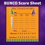 Bunco Score Pad oktober Theme Witch Halloween Anteckningsblock<br><div class="desc">Här är en snygg Halloween Inspired Bunco Score Pad till användan vid nästa Bunco-evenemang. Texten heter "Roll the Dice Witches" och två häxhattar. Lägg till lite roligt till Halloween Bunco Party. Funktioner som är lätta att läsa text, omfattar Baby Buncos, Bunco, WIns och Losses. Dice är ett sätt att hjälpa...</div>