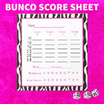 bunco score pad - zebra design anteckningsblock<br><div class="desc">Lägg till lite stil vid nästa Bunco-händelse. Den här svarta,  vita och zebra-designen är säkert slå. Lägg till din egen grupp namn eller annan anpassning.</div>