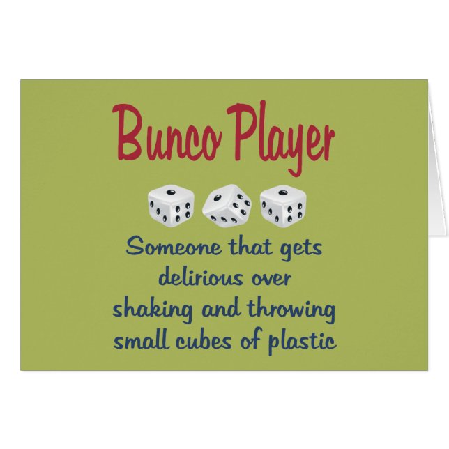 Bunco spelare - definition hälsningskort (Framsidan Horizontal)