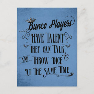 Bunco-spelare har talang med krona vykort