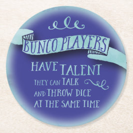 Bunco spelare har talangen - vattenfärgstil underlägg papper rund