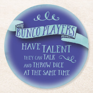 Bunco spelare har talangen - vattenfärgstil underlägg papper rund