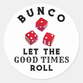 Bunco-spelkväll Klassisk runda dekal Runt Klistermärke