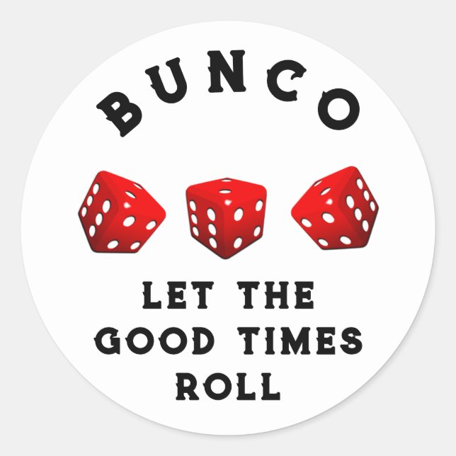 Bunco-spelkväll Runt Klistermärke (Framsida)