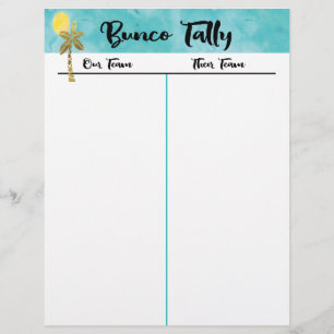 Bunco Tally Lakan - Beach Handflatan Träd sommarRo