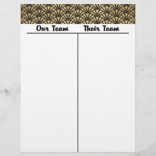 Bunco Tally Score Lakan Art Deco Black Guld