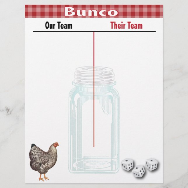 Bunco Tally Score Lakan Land Western Red Check (Framsida)
