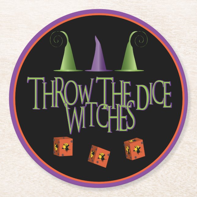 Bunco Throw Dice Underlägg Papper Rund (Framsidan)