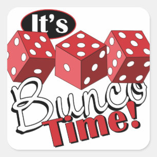 Bunco TIme Fyrkantigt Klistermärke