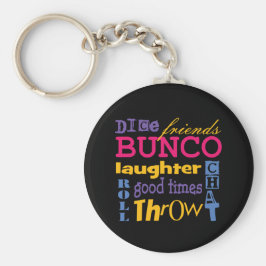 Bunco Typography Ord Art Nyckelring