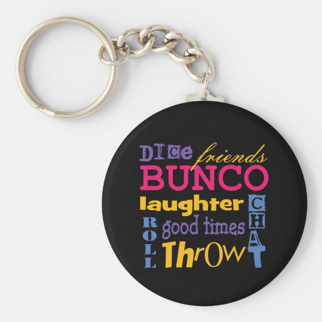 Bunco Typography Ord Art Nyckelring (Framsidan)