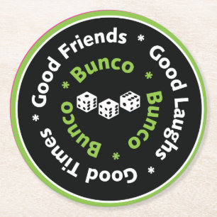 Bunco underlägg - Bunco bravänner Papper Rund