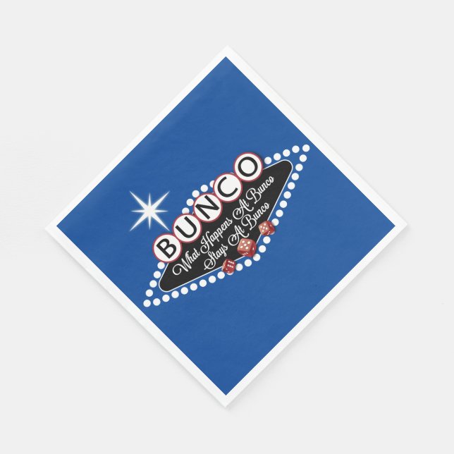 Bunco - vad som händer vid Bunco Funny Blue Pappersservett (Hörn)