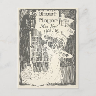 Bunco Vintage Ghost Player Vykort