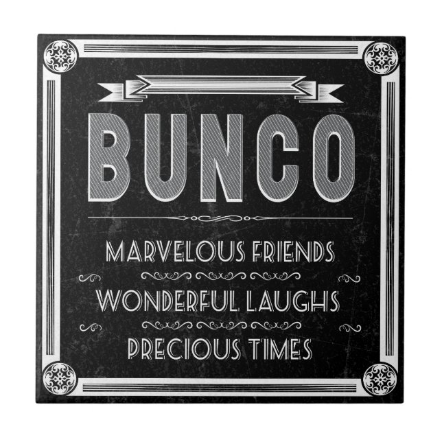 Bunco Vintage Typografi Kakelplatta (Framsidan)