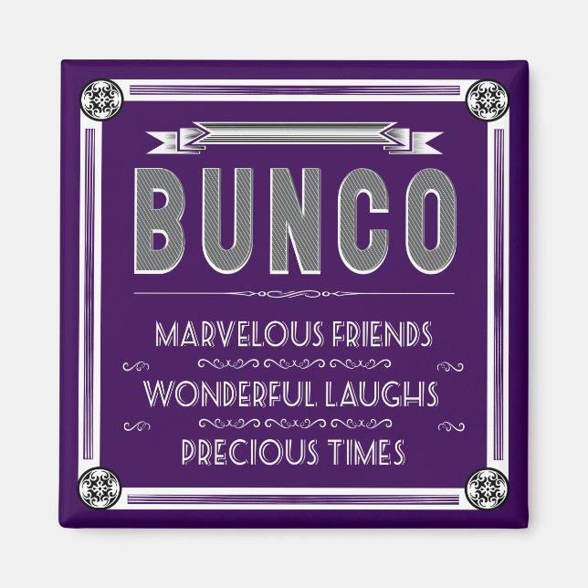 Bunco Vintage Typography Magnet (Framsidan)