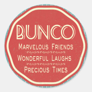 Bunco vintageEmblem Runt Klistermärke