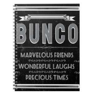 Bunco vintagetypografi anteckningsbok med spiral