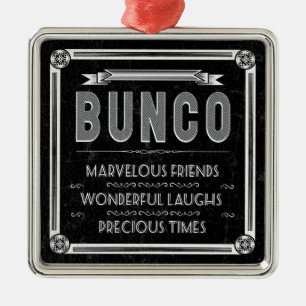 Bunco vintagetypografi julgransprydnad metall