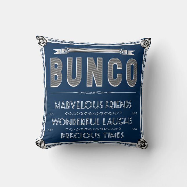 Bunco vintagetypografi kudde (Framsida)