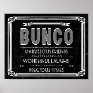 Bunco vintagetypografi poster