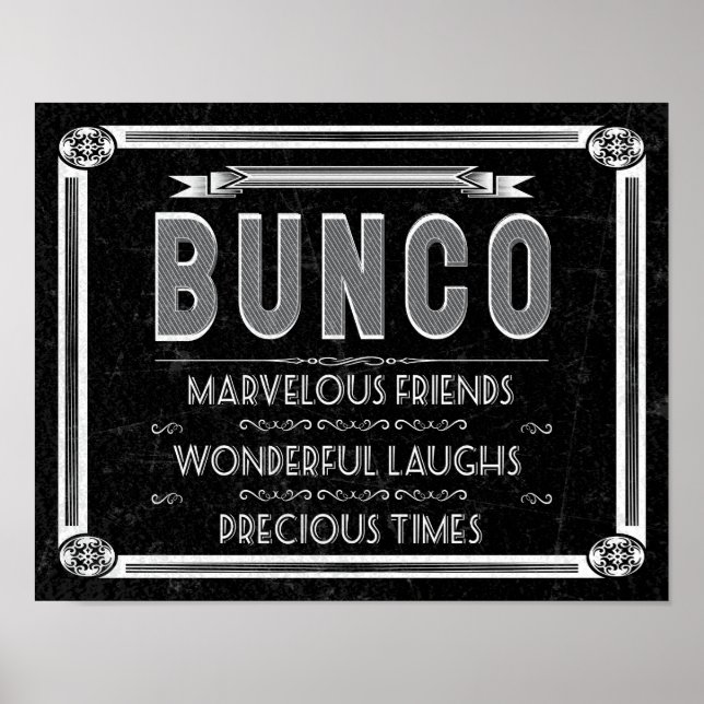 Bunco vintagetypografi poster (Framsidan)