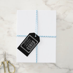 Bunco vintagetypografi presentetikett