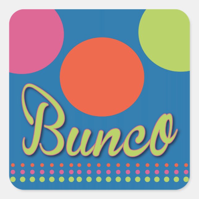 Bunco with Dots Sticker Fyrkantigt Klistermärke (Framsida)