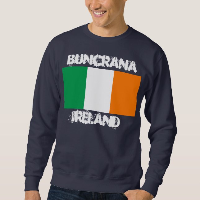 Buncrana, Irland med irländskt flagga Lång Ärmad Tröja (Framsida)