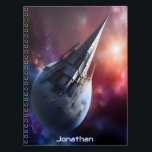 Bund för Antares Anteckningsbok<br><div class="desc">Ett runt rymdskepp med en lång inneslutande torn går genom rymden med stjärnor och nebulae i bakgrunden. Perfekt för alla som kärlek rymden,  astronomi,  science fiction och rymdforskning.</div>
