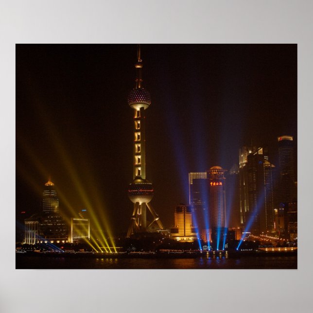 Bund (vattenfronten) i Shanghai. Tittar Poster (Framsidan)