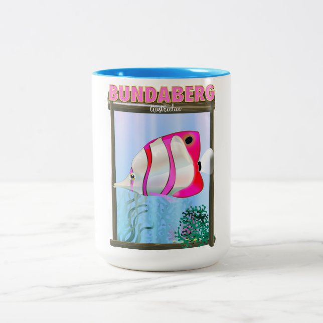 Bundaberg Australien reseaffisch Två-Tonad Mugg (Center)