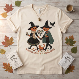 Bunden av kaffe och säsongens magi Söt pumpa T Shirt