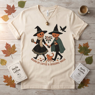 Bunden av kaffe och säsongens magi Söt pumpa T Shirt