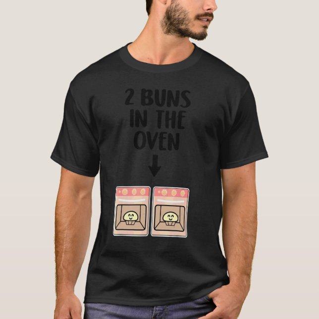Bunden i Oven Twillingars Gravid Announcement Gend T Shirt (Framsida)