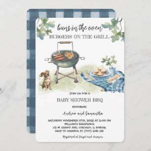 Bunden i ugnsburgarna på grillen inbjudningar