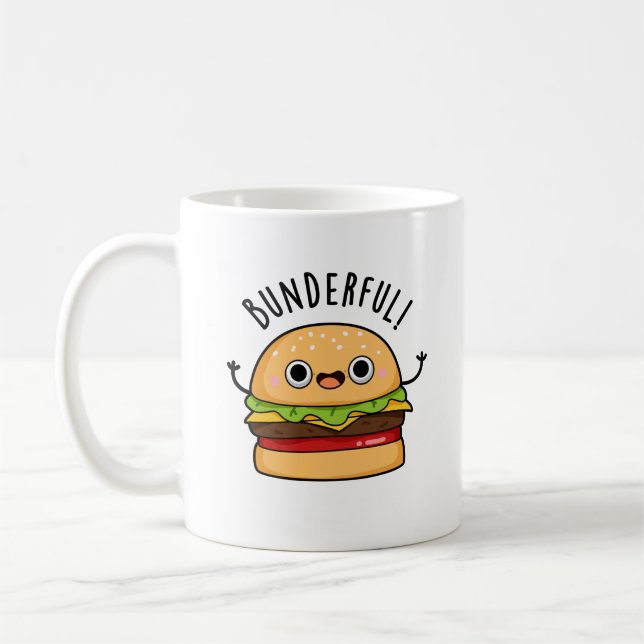 Bunderful Funny Burger Bun Pun Kaffemugg (Vänster)