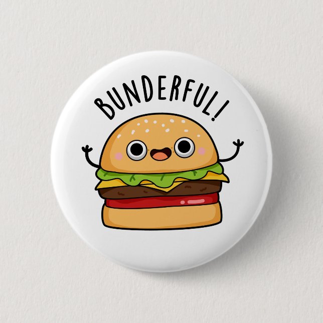 Bunderful Funny Burger Bun Pun Knapp (Framsida)