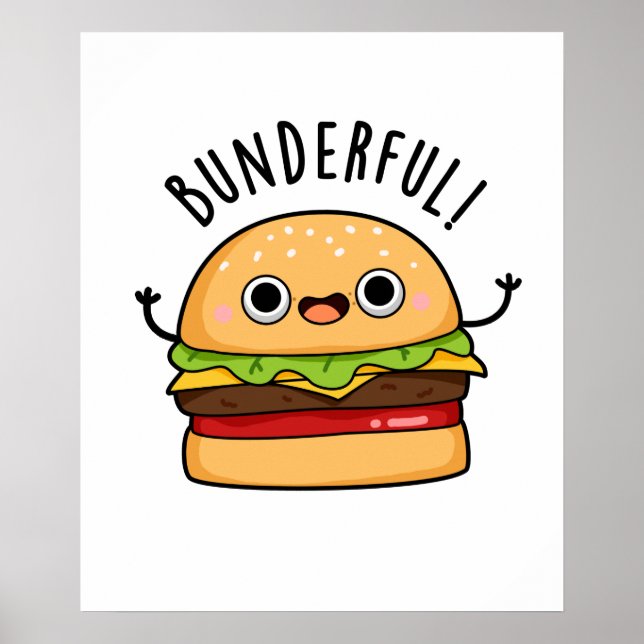Bunderful Funny Burger Bun Pun Poster (Framsidan)