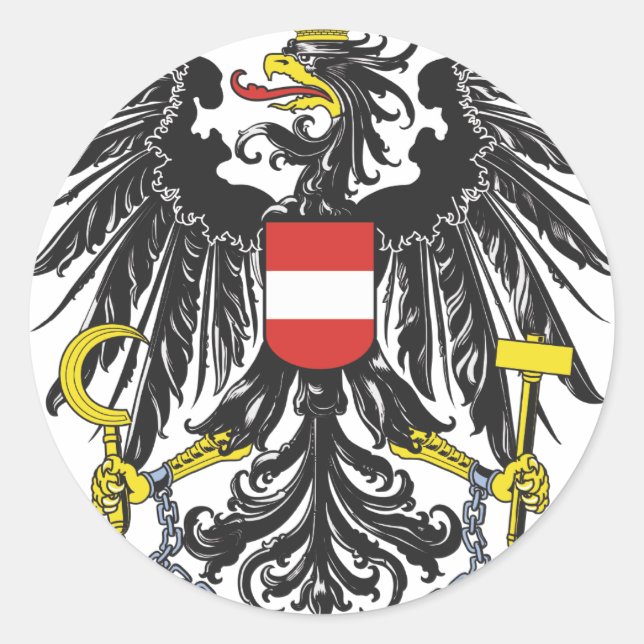 Bundesadler Österreich Runt Klistermärke (Framsida)