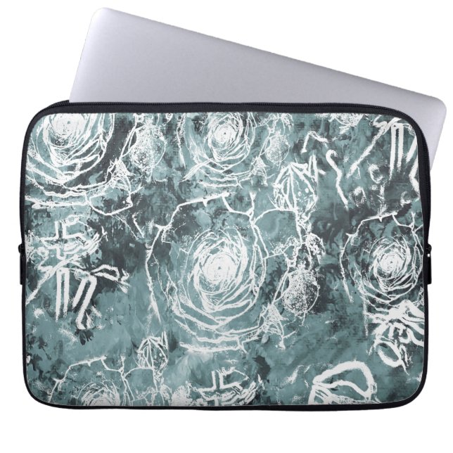Bundet Ro/Mörk Teal Laptop Fodral (Framsidan)