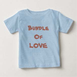 BUNDLE OF KÄRLEK - Simple Cute Blue / Brown Tee Shirt