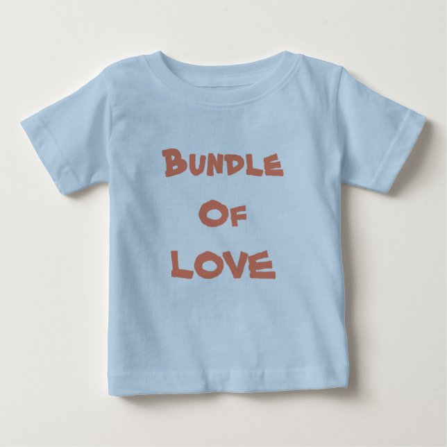 BUNDLE OF KÄRLEK - Simple Cute Blue / Brown Tee Shirt (Framsida)