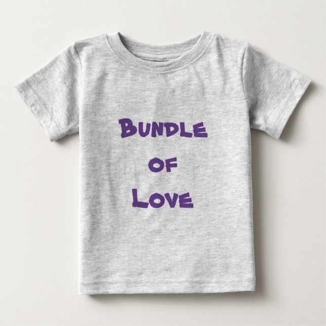 BUNDLE OF KÄRLEK - Simple Cute Grått / Lila Tee (Framsida)