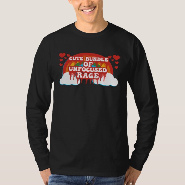 Bundle Of Unfocused Rage Rainbow Clouds Hearts Pas T Shirt (Framsida)