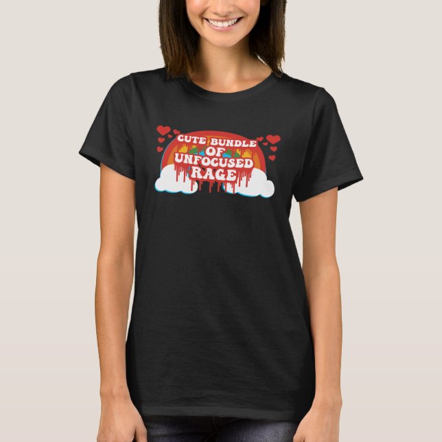 Bundle Of Unfocused Rage Rainbow Clouds Hearts Pas T Shirt (Framsida)